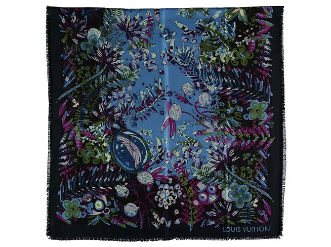 Bufanda de seda floral Louis Vuitton - años 10 Multicolor