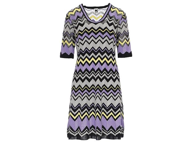 Missoni-Kleid mit Chevron-Muster - 2000er Mehrfarben