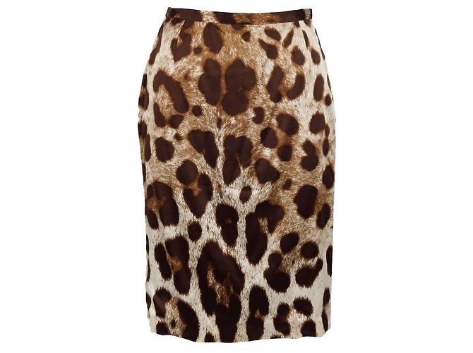 Gonna a stampa leopardata Dolce & Gabbana - anni '10 Marrone