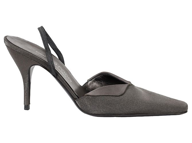 Sergio Rossi Slingback Mule Heels - '00s Grey