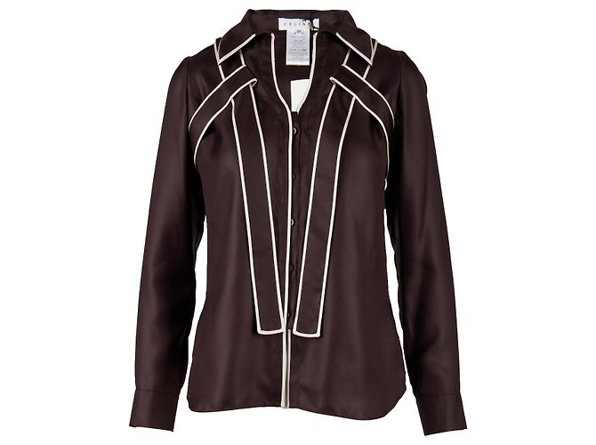 Céline Celine Kontrastoberteil mit Kragen - '10s Braun