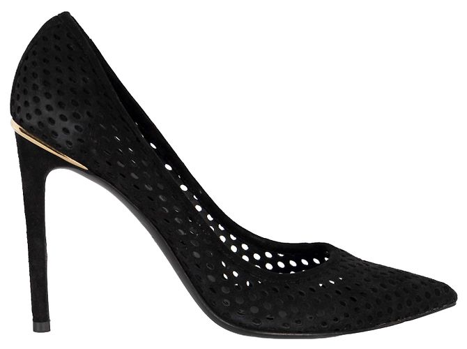 Louis Vuitton Perforated Suede Eyeline Pumps - '10s Black