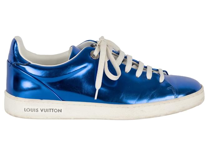 Louis Vuitton Metallic Blue Sneakers '10s Leather Patent leather