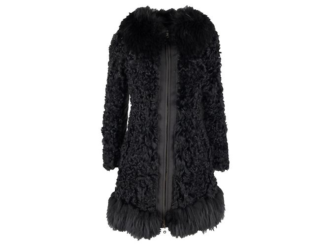 Moschino Cheap and Chic Shearling Coat with Fur - '10s Black