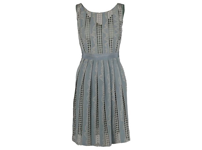 Abito in jacquard e pizzo Moschino Cheap and Chic - anni 2000 Blu