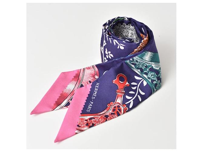 Hermès Hermes Silk Twilly Scarf Royal Pink  ref.1676335