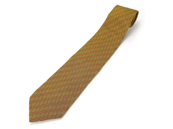Gravata de seda Fendi marrom verde