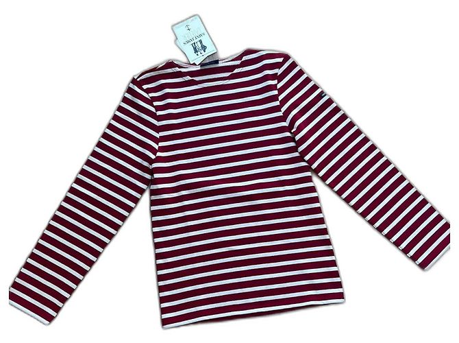 Suéter de tricô Saint James com mangas longas Branco Bordeaux