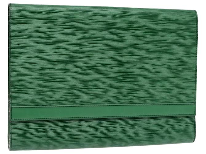 LOUIS VUITTON Epi Bolsa de Documentos Clutch Verde LV Auth 90149 Couro  ref.1677232