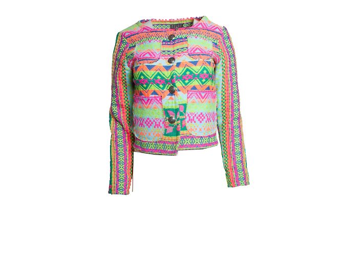 Autre Marque Prazer, jaqueta tecida étnica multi neon Multicor