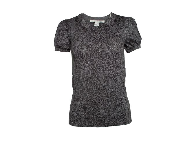 Autre Marque Diane von Furstenberg, top in lurex leopardato Argento Grigio