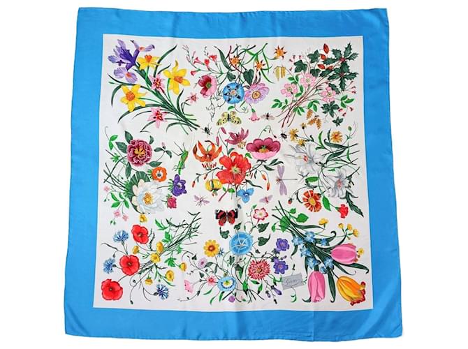 小物 GUCCI Vittorio Accornero Vintage Scarf 4 Vintage 70s Gucci Silk Scarf Vittorio Accornero Floral 34”