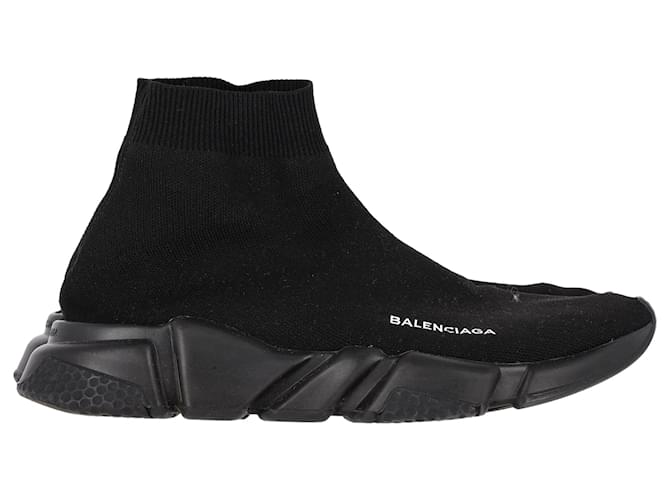 Balenciaga Speed Trainer Sneakers in Black Polyester