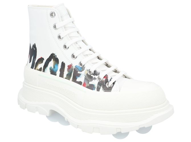 Stivali Tread Slick 'Graffiti Bianco' di Alexander McQueen