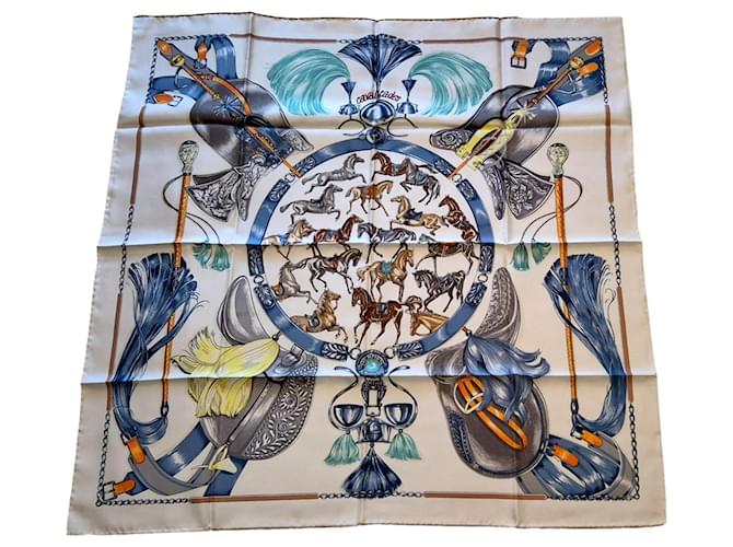 Hermès Cavalcades Square Multiple colors Silk  ref.1679554