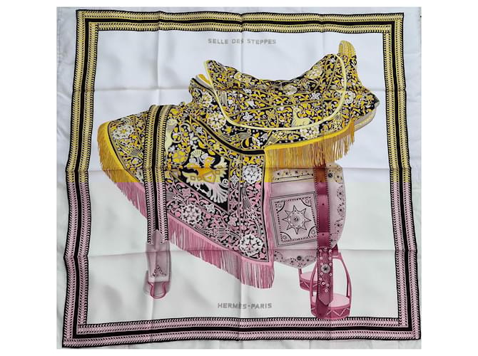 Hermès square saddle of the steppes Multiple colors Silk  ref.1679563