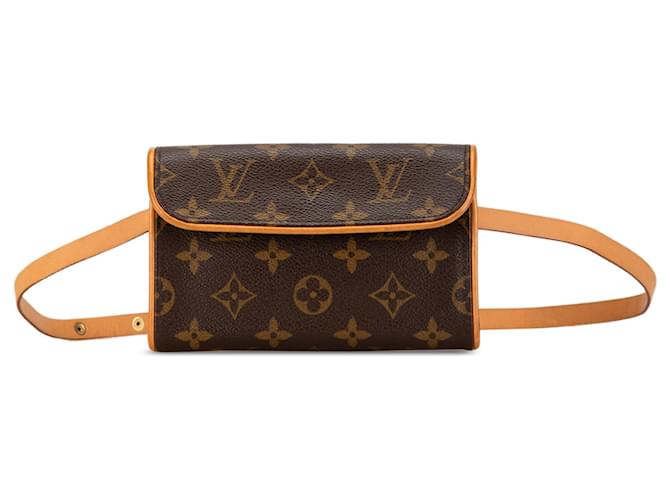 Pochette Florentine Monograma Marrom Louis Vuitton Lona  ref.1679628