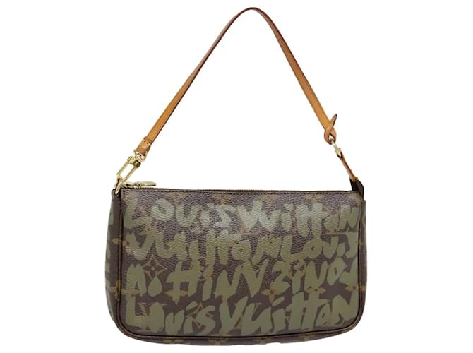 LOUIS VUITTON Monogram Graffiti Pochette Accessoires Khaki M92191 Auth 91688  ref.1681054