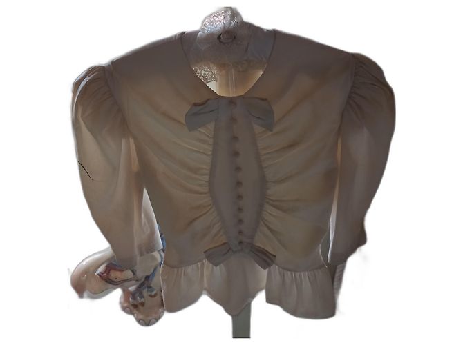 Autre Marque HANAE MORI Weiße Baumwollbluse Größe 38