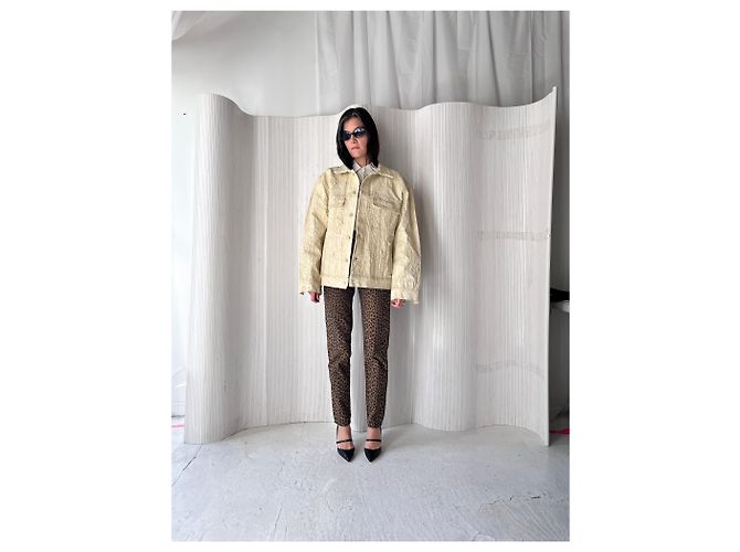 Givenchy SS21 limitierte Auflage Krokodil bemalte Jacke Weiß