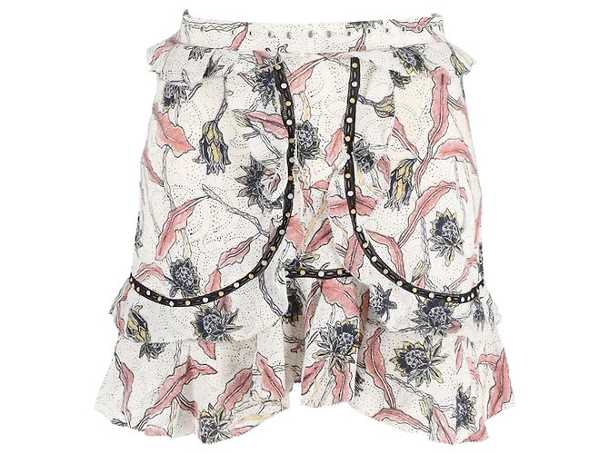 Gonna mini stampata con volant Ugi di Isabel Marant in cotone multicolore