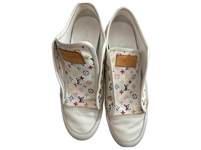 Louis Vuitton Monogramm Sneaker Weiß Kunstpelz