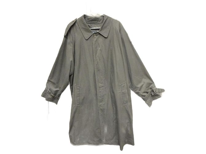 Casaco impermeável Burberry Khaki de algodão masculino Caqui