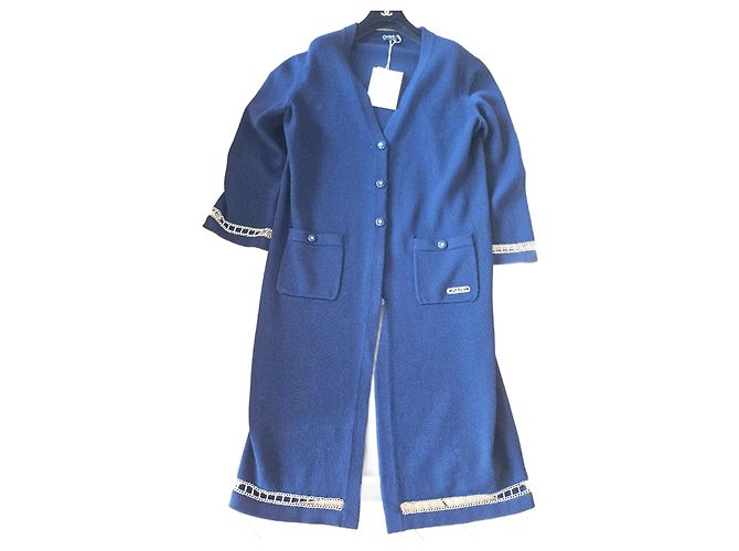 Chanel Blue Cashmere Coat