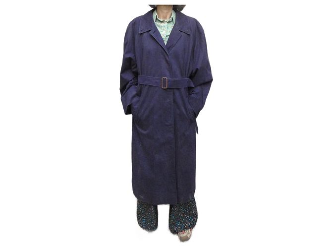 Impermeabile Burberry in gabardine di cotone viola Viola scuro