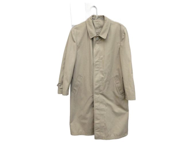 Autre Marque Impermeabile in gabardine di cotone beige uomo