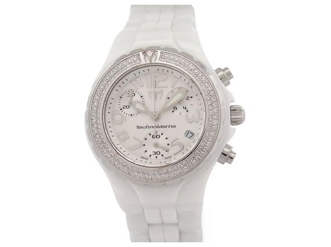 Orologio al quarzo TECHNOMARINE TECHNODIAMOND CERAMICA BIANCA DTC55C 39MM Bianco