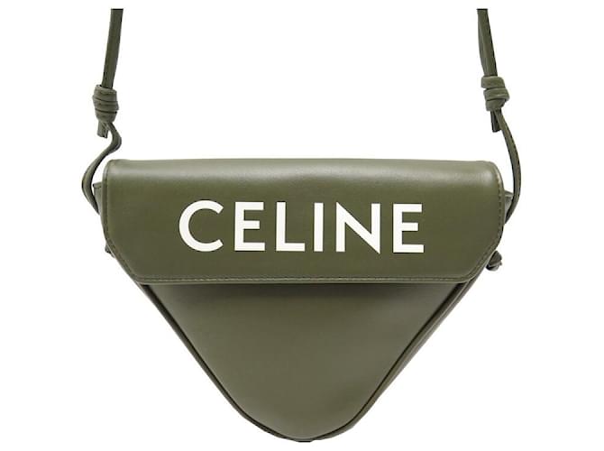 NINE CELINE TRIANGLE LOGO 195903DCS.31DO LEATHER HAND BAG PURSE