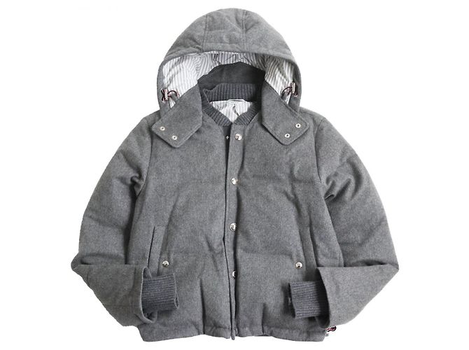 Thom Browne Cashmere Down Bomber Jacket Gray