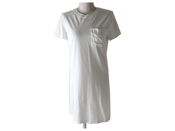 Hermès Túnica de algodón Hermes blanca 34 Blanco