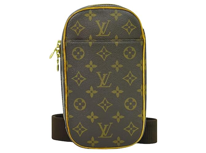 Pochette Gange Louis Vuitton Marrom Lona  ref.1685332