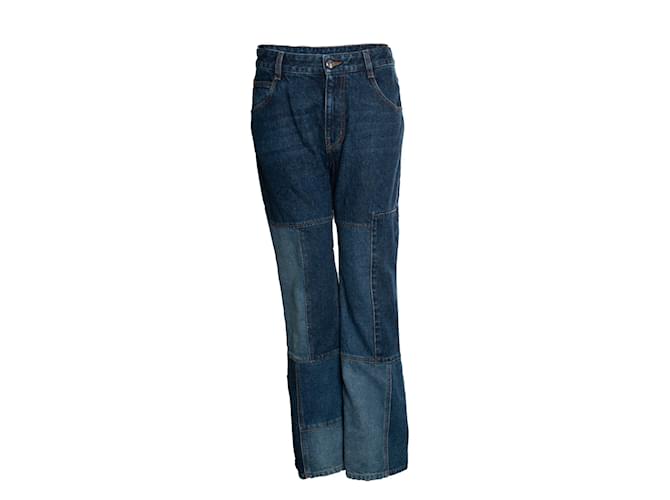Chloé, jeans patchwork blu 
