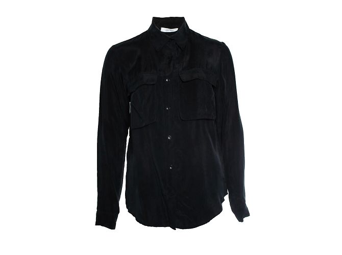 Anine Bing, camicia nera con tasche Nero