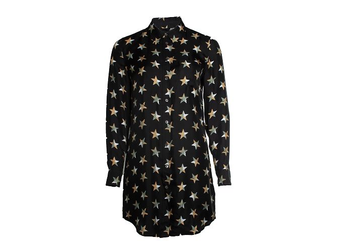 Equipment Ausrüstung, Blusenkleid mit Sternenprint Schwarz
