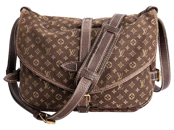 MONOGRAM SAUMUR DENIM CROSSBODY BAG - styleforless