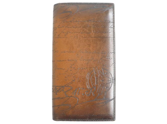 Berluti Santal Calligraphy Scritto Leather Long Wallet