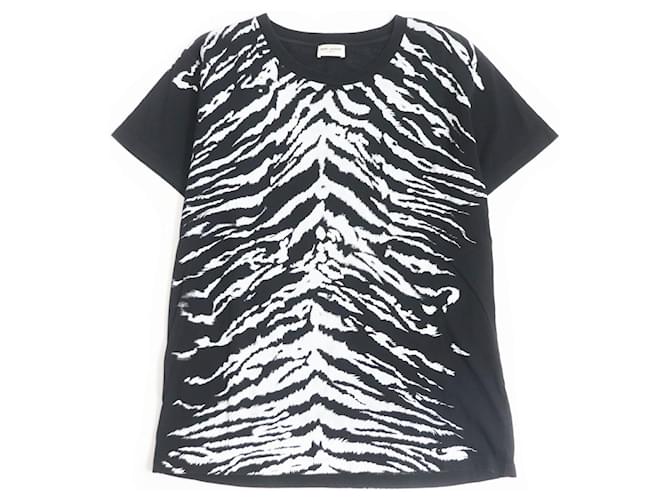 Saint Laurent Tシャツ パリ Yves Saint Laurent Saint Laurent Zebra Print Cotton T-Shirt