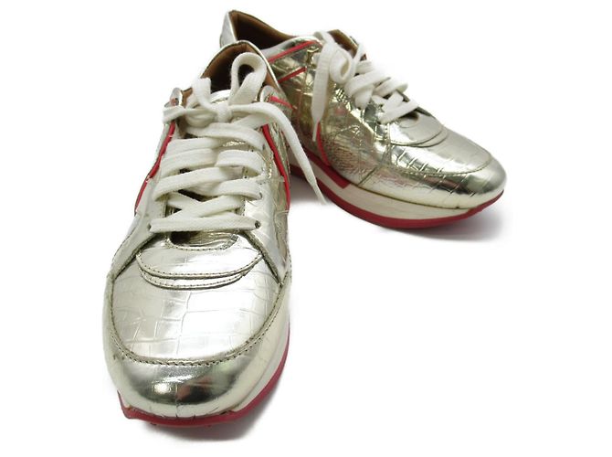 Jimmy Choo Leather Sneakers Silver
