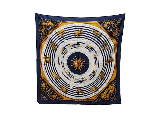 Hermès Hermes Carre 90 DIES ET HORE Scarf Multiple colors Navy blue Silk  ref.1693130