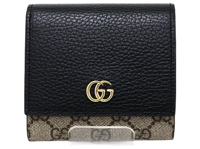 Gucci Double G Bicolor Medium Wallet Black Beige