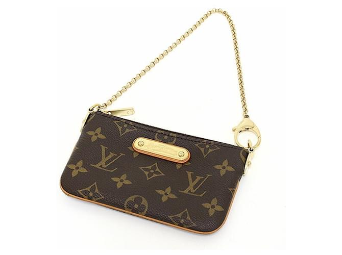 Pochete Mila PM Monograma da Louis Vuitton Marrom Couro envernizado Lona  ref.1693519