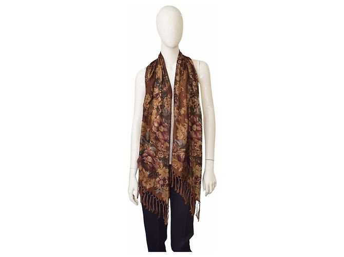 Sciarpa Ralph Lauren Floreale Marrone Beige Multicolore