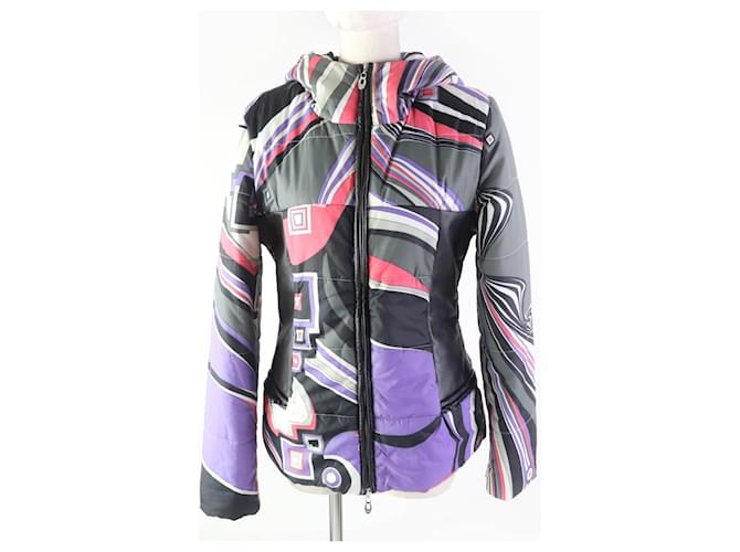 Autre Marque Emilio Pucci Nylon Hooded Logo Down Jacket Women Multiple colors Cloth  ref.1694011