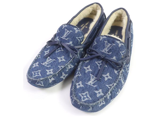 Mocassini in denim Monogram Louis Vuitton blu