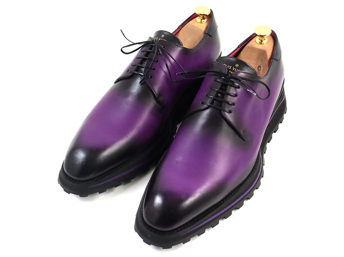 Louis Vuitton Leder Derby Schuhe lila 9