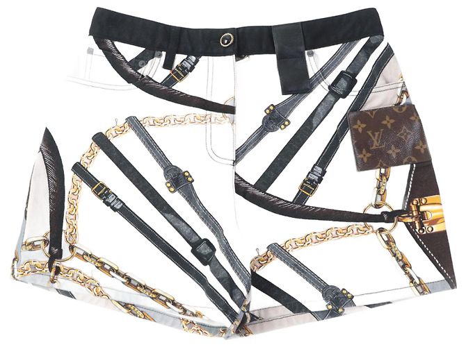 Louis Vuitton Schal-Muster Shorts Mehrfarben